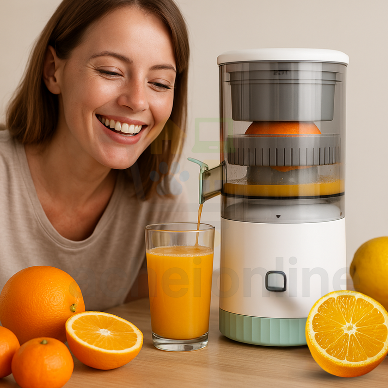 Mini Espremedor de Frutas Elétrico Portátil USB - Prepare Sucos Frescos e Saudáveis em Qualquer Lugar