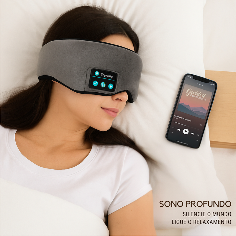 Máscara Para Dormir Musical com Fone Bluetooth | Conforto e Relaxamento com Tecnologia