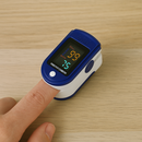 Oxímetro Digital Medidor Pulsação e Saturação de Oxigênio no Sangue Pulso Pilha Portátil + Termômetro + E-book (Grátis)