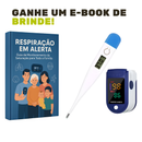Oxímetro Digital Medidor Pulsação e Saturação de Oxigênio no Sangue Pulso Pilha Portátil + Termômetro + E-book (Grátis)