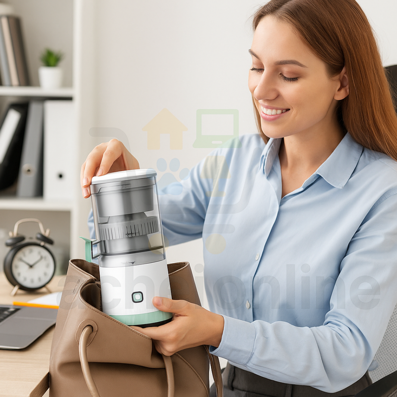 Mini Espremedor de Frutas Elétrico Portátil USB - Prepare Sucos Frescos e Saudáveis em Qualquer Lugar