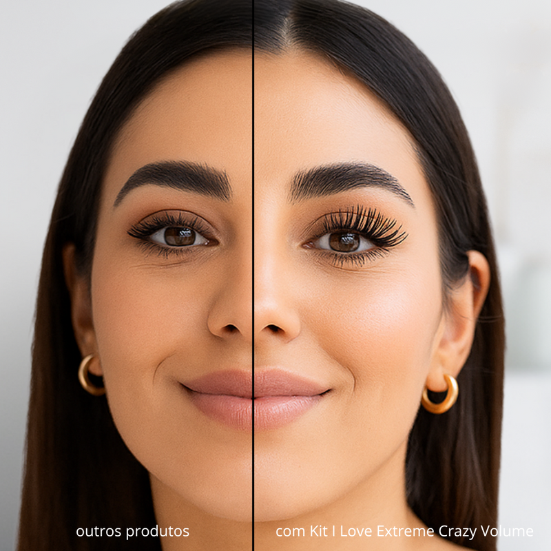 Kit I Love Extreme Crazy Volume + Primer Volume Booster essence - Cílios Volumosos e Intensos | Máscara e Primer para Olhar Poderoso essence