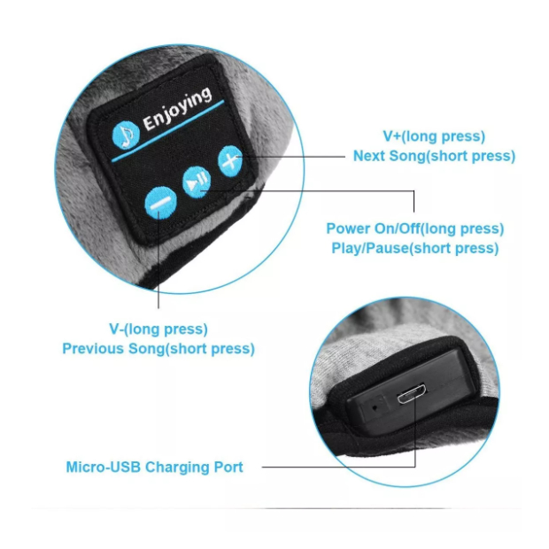 Máscara Para Dormir Musical com Fone Bluetooth | Conforto e Relaxamento com Tecnologia